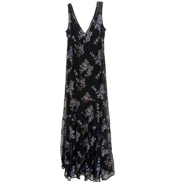 ECI New York Women's Floral Maxi Dress Two Layers Slip Dress Size 14 - Picture 1 of 11